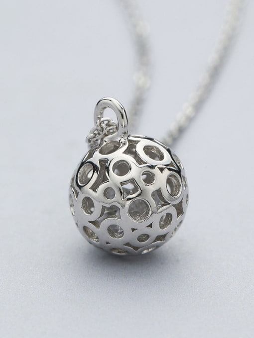 One Silver Ball Shaped Necklace 2