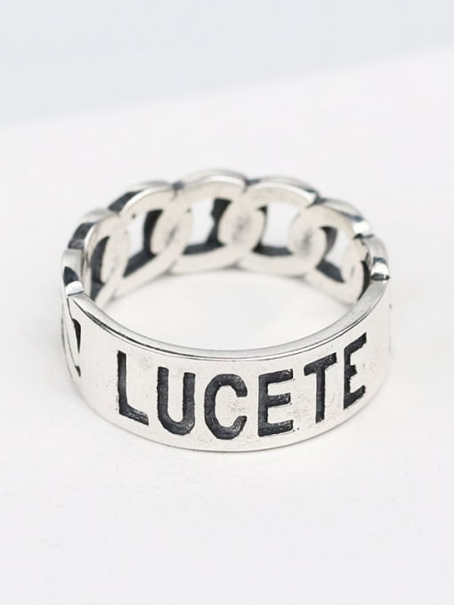 Peng Yuan Personalized Silver Letter Chain Ring 1