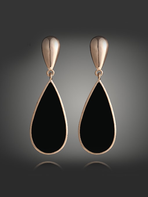 Wei Jia Fashion Water Drop Acrylic Gold Plated Alloy Stud Earrings 0