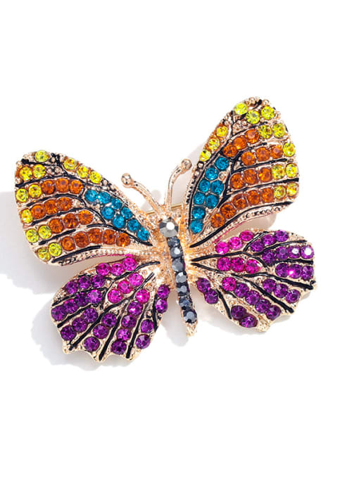 C101 Alloy With Rhinestone Fashion Butterfly Brooches