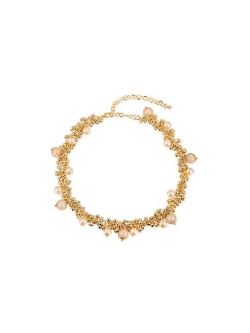 18K Gold Adjustable Length 18K Gold Artificial Pearl Bracelet