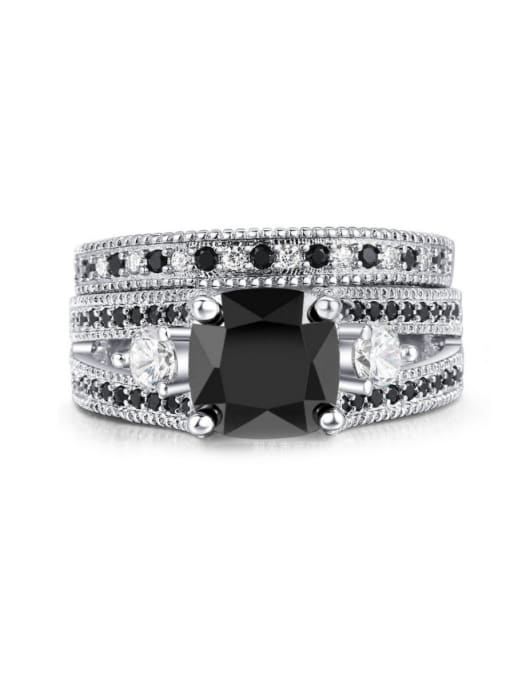 ZK Black Nano Plating Fashion Western Unisex Ring 2