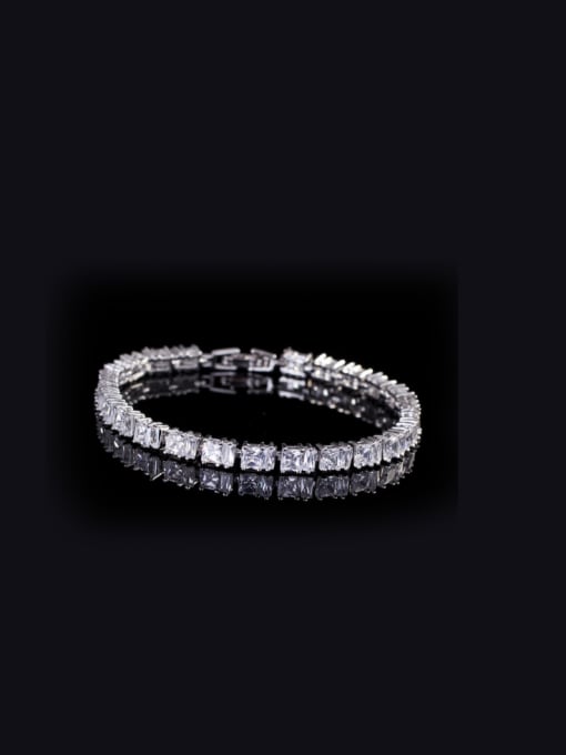White 18.3Cm Luxury Fashion AAA Zircon Bracelet