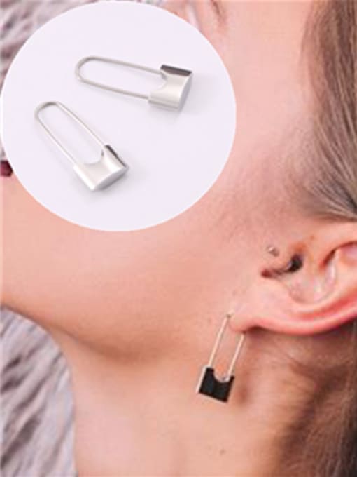 GROSE Titanium With Gold Plated Simplistic Pin Clip On Earrings 1