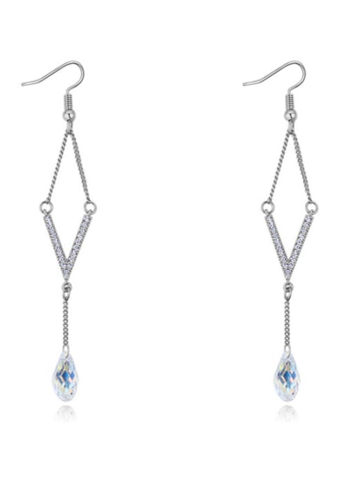 platinum Fashion austrian Crystals Alloy Rhombus Drop Earrings