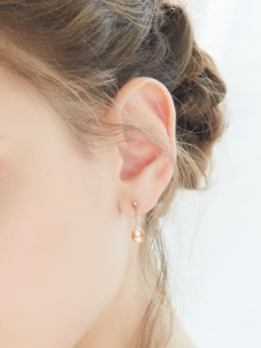 CEIDAI Fashion Freshwater Pearl Gold Plated Stud Earrings 1