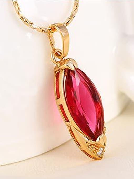 XP Copper Alloy 18K Gold Plated Vintage Water Drop Zircon Necklace 2