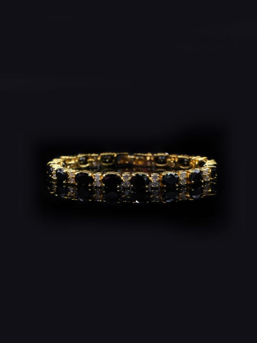Black 17Cm Western Style Zircons Copper Bracelet