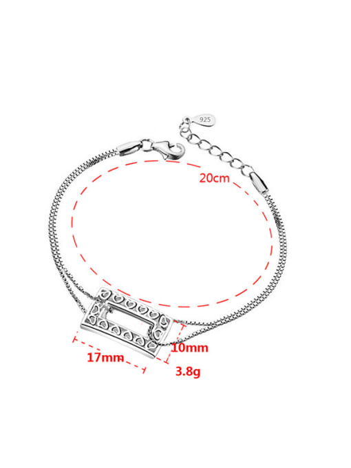 Ya Heng Simple Hollow Rectangular Double Layer Copper Bracelet 3