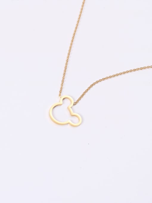 GROSE Titanium With Gold Plated Simplistic Mickey Mouse  Necklaces 2