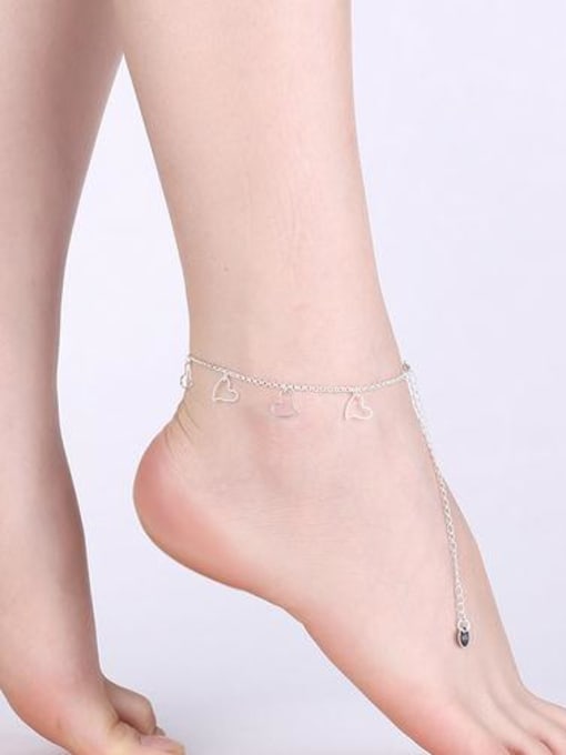 OUXI Simple Hollow Heart Shapes Anklet 1