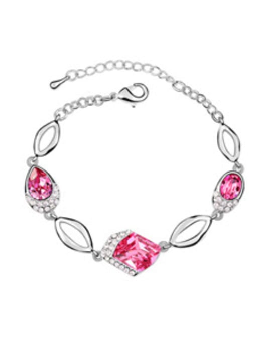 pink Fashion Geometrical austrian Crystals Alloy Bracelet