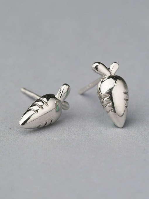 One Silver 925 Silver Carrot Shaped cuff earring