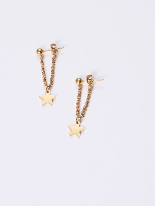 GROSE Titanium With Rose Gold Plated Simplistic Star Drop Earrings 2