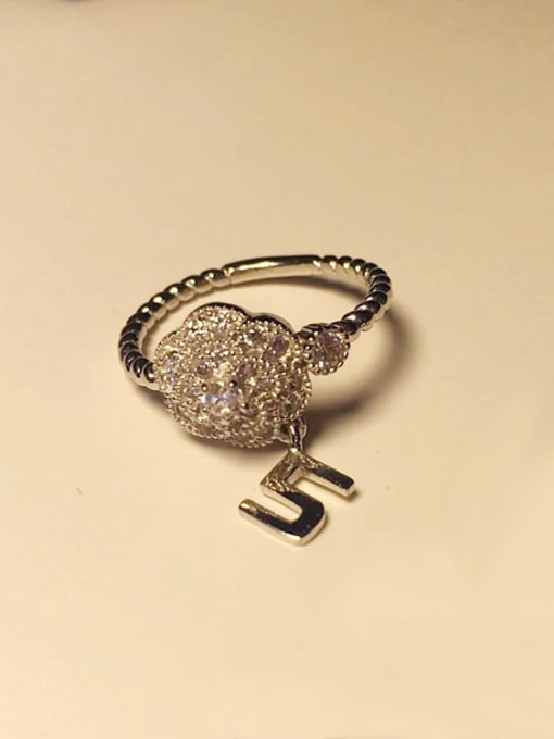 My Model Exquisite and Smart Flower-shape Micro Pave Zircons Ring 0