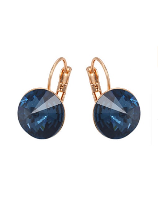 royal blue Fashion Austria Crystal Round Earrings