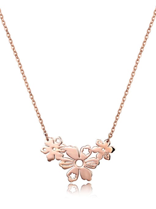 JINDING Europe And The United States The Plum Blossom Rose Gold Necklace 0