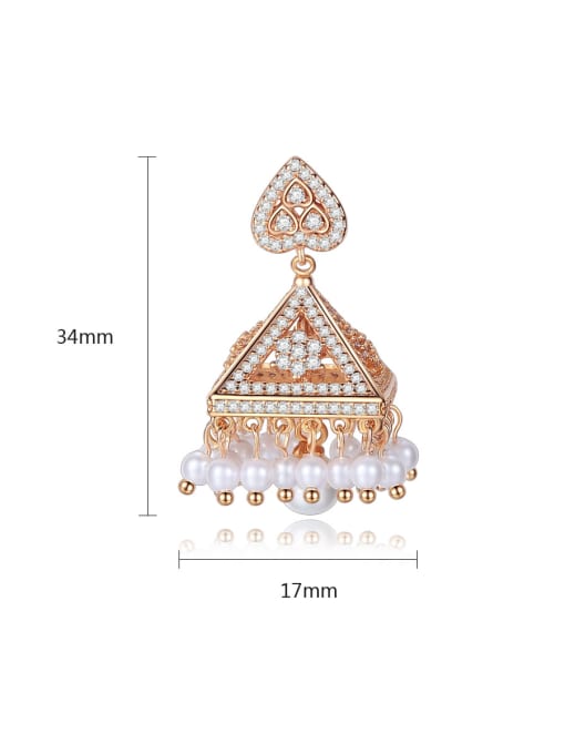 BLING SU Copper inlaid AAA cubic zirconia Statement Chandelier Earrings 3