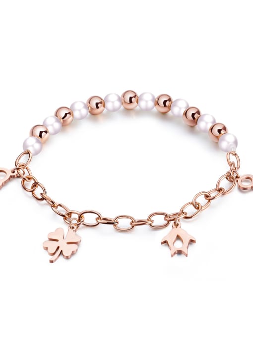 994 Rose Gold Stainless Steel With Rose Gold Plated With heart star Bracelets