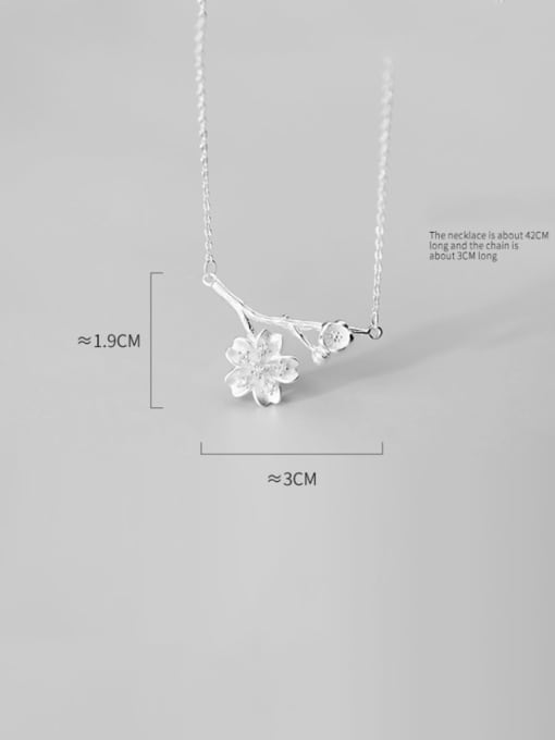 Rosh 925 Sterling Silver With Platinum Plated Cute Branches Flower Necklaces 2