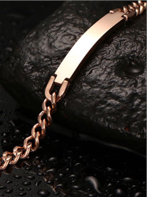 CONG Elegant Rose Gold Plated Geometric Titanium Bracelet 1
