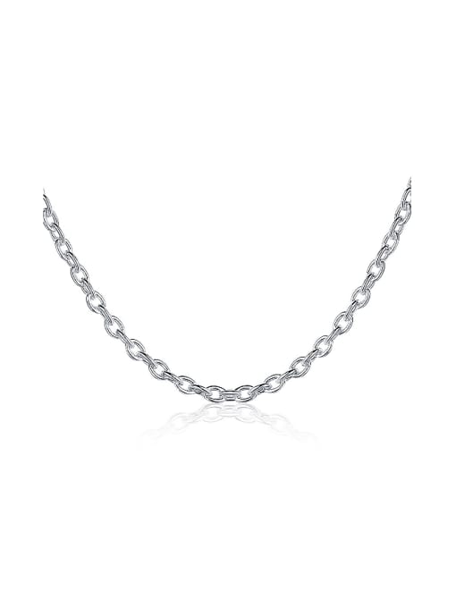 Ya Heng Simple Cross Chain Silver Plated Copper Single Necklace 0