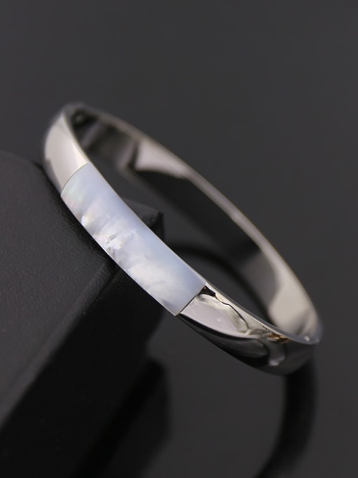 My Model Titanium steel curved face inlaid shell  bracelet 2