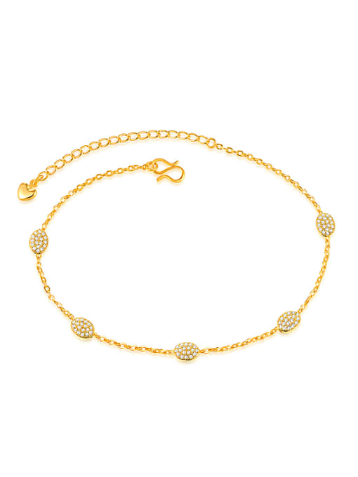 Open Sky Simple Cubic Zircon Gold Plated Anklet 0