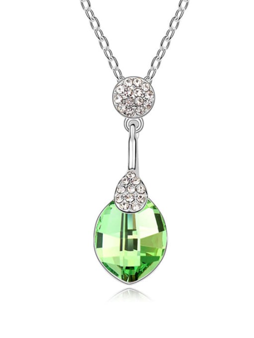 green Simple Oval austrian Crystals Alloy Necklace