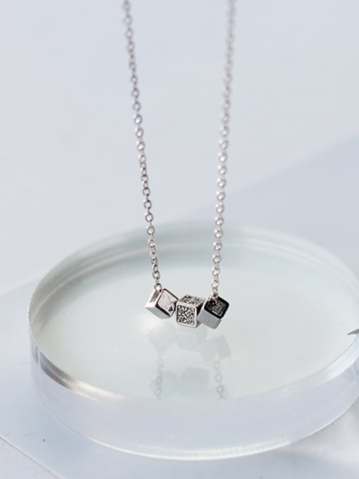 Rosh Temperament Square Shaped S925 Silver Necklace 1