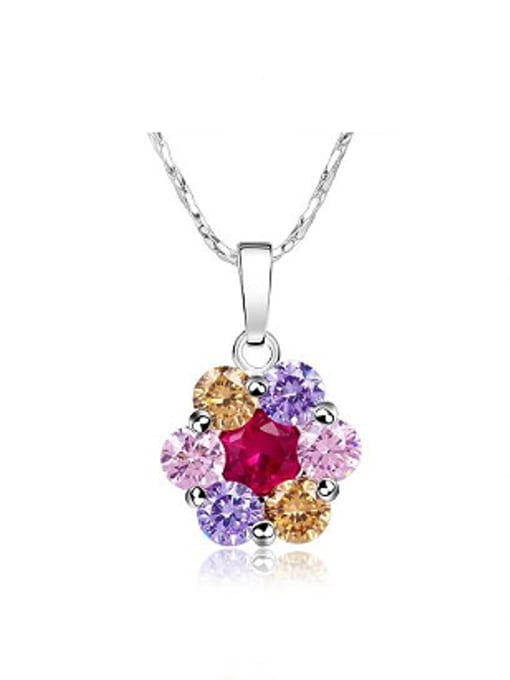 multi-color Fashion Flowery Zircon Women Necklace