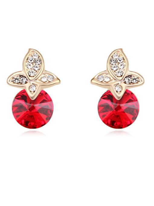 red Fashion Cubic austrian Crystals Alloy Stud Earrings