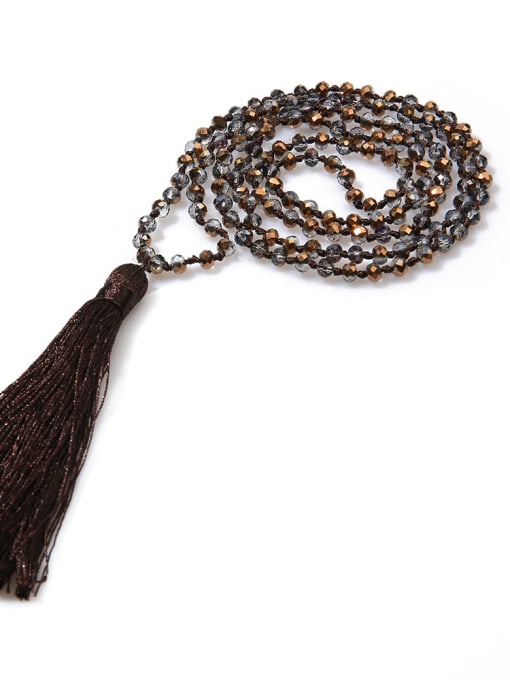 JHBZBVN1392-K Hot Selling Glass Beads Bohemia Tassel Necklace