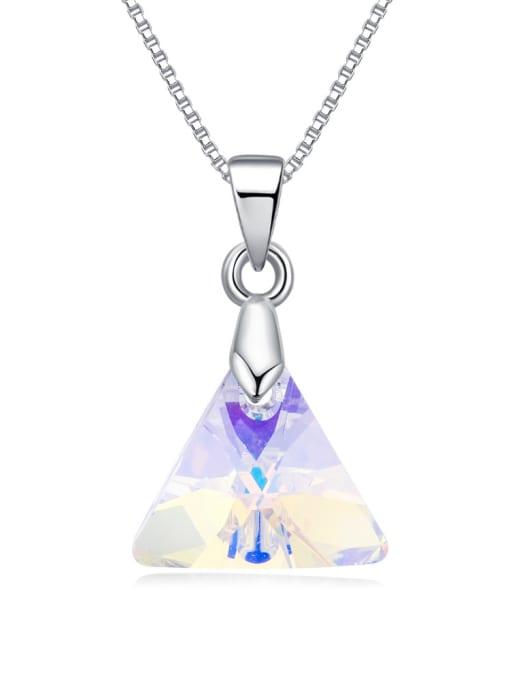 QIANZI Triangle austrian Crystal Pendant Alloy Necklace 2