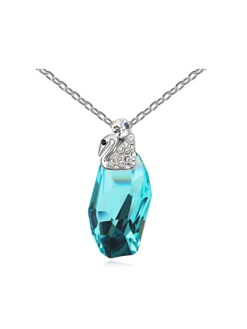 QIANZI Fashion Clear austrian Crystal Little Swan Alloy Necklace 0