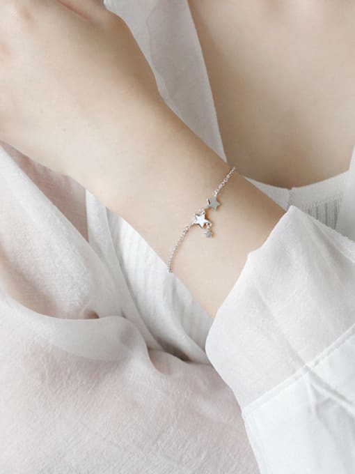 DAKA Sterling Silver White-enamel Star Bracelet 2