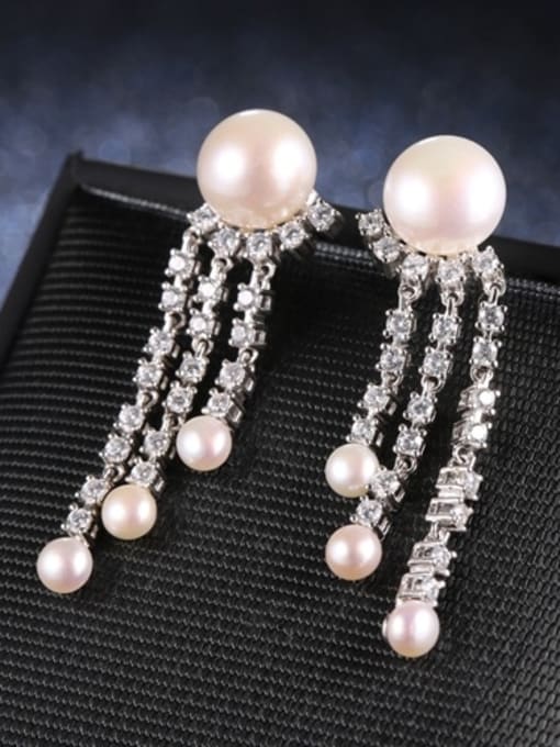 EVITA PERONI Freshwater Pearls Tassels drop earring 2