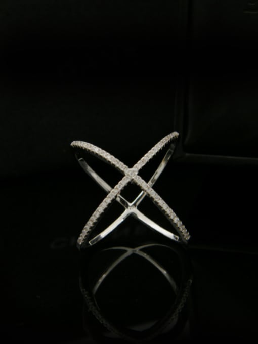 My Model Simple Cross Lines Stacking Ring 1