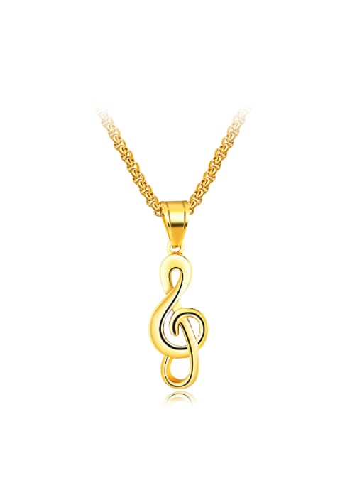 Open Sky Personalized Musical Note Titanium Necklace 0