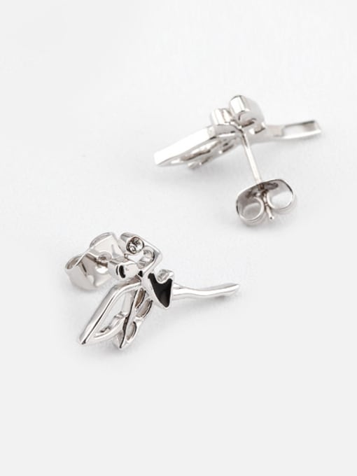 Platinum ,Black 18K White Gold Butterfly Shaped Austria Crystal stud Earring