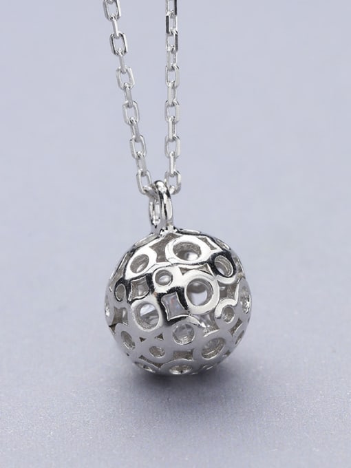 One Silver Ball Shaped Necklace