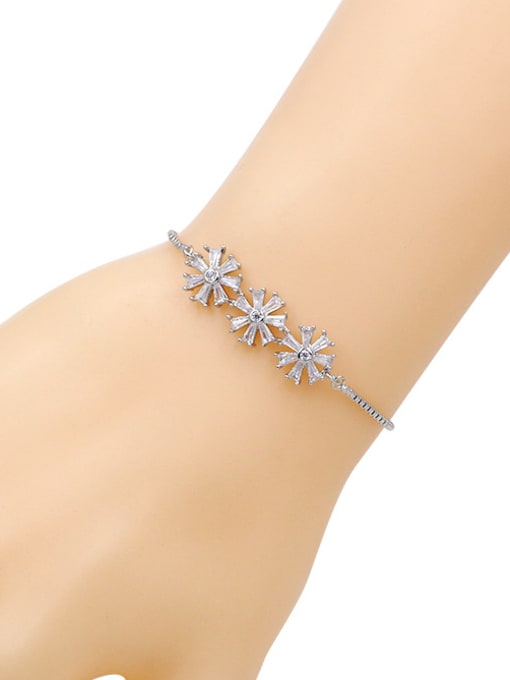 Mo Hai Copper With Cubic Zirconia Personality snowflake adjustable Bracelets 1