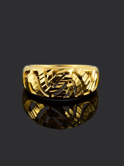 Yi Heng Da Personality 24K Gold Plated Hollow Design Copper Ring 1