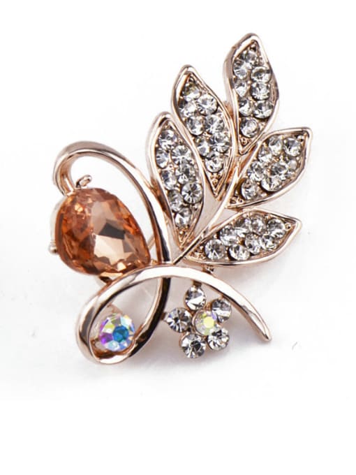 Inboe new 2018 2018 2018 2018 2018 2018 Rose Gold Plated Crystals Brooch 4