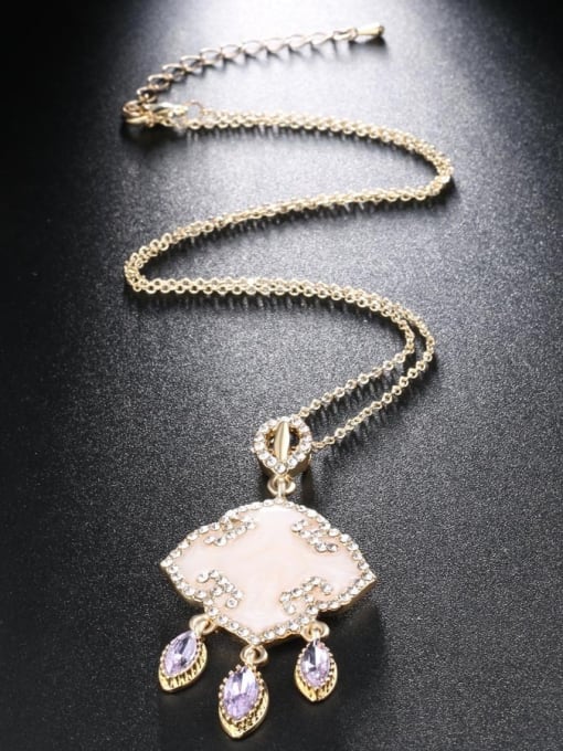 Gujin Retro style Purple Crystals White Rhinestones Alloy Three Pieces Jewelry Set 2