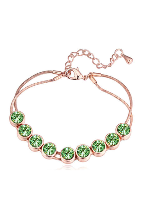 green Simple Round austrian Crystals Alloy Bracelet