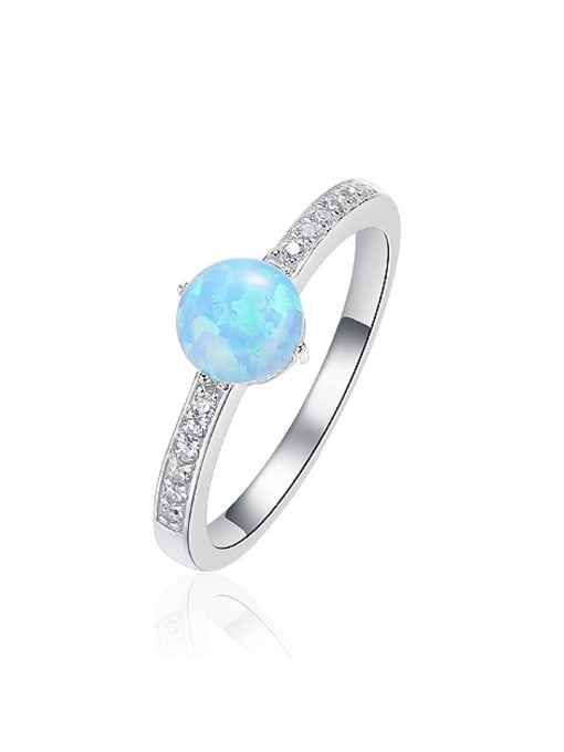 CEIDAI Fashion Opal stone Cubic Zirconias 925 Silver Ring 0