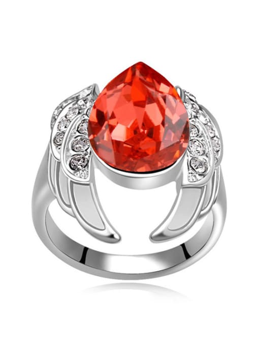Red Fashion Water Drop austrian Crystals Alloy Ring