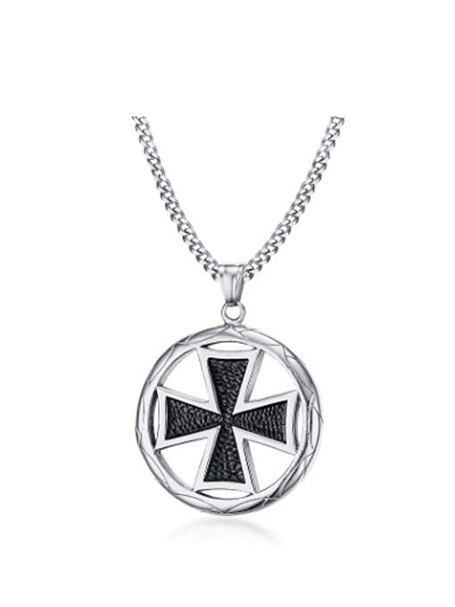 CONG Punk Style Cross Shaped Stainless Steel Men Pendant 0