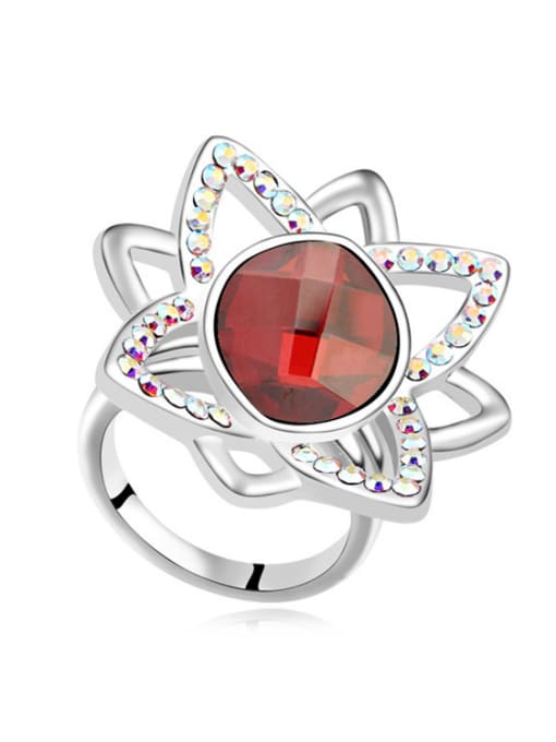 red Fashion Cubic austrian Crystals Alloy Ring